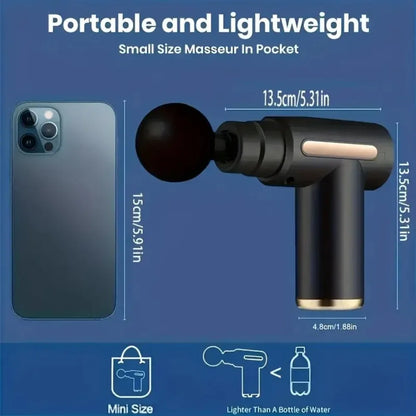 Portable Mini Massage Gun for Deep Tissue Relief - Lightweight Handheld Muscle Massager with Adjustable Speed for Body Pain Alleviation